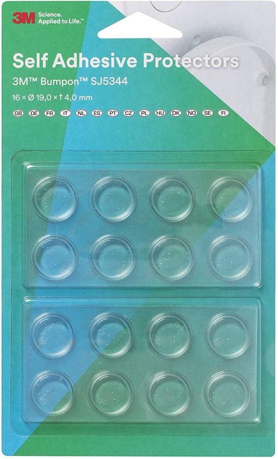 3M SJ5344 Bumpon Noise/Slip Stopper Transparent 19.0 mm