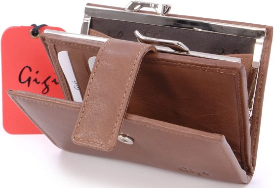 GIGI - Ladies Purse with Gift Box - Real Leather - Wallet / Coin Purse with Clasp - Othello 4244 - Brown - Image 3
