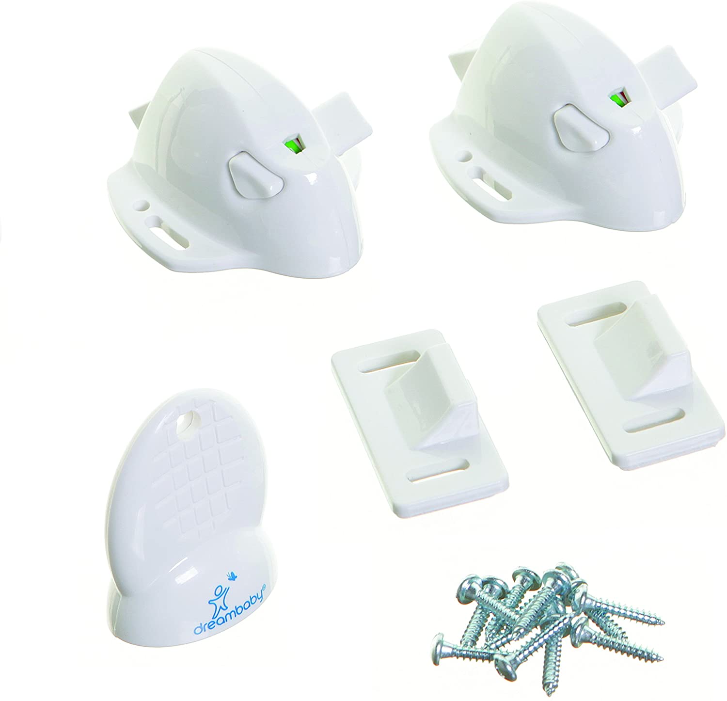 Dreambaby Adhesive Mag Locks (2 Locks and 1 Key), White