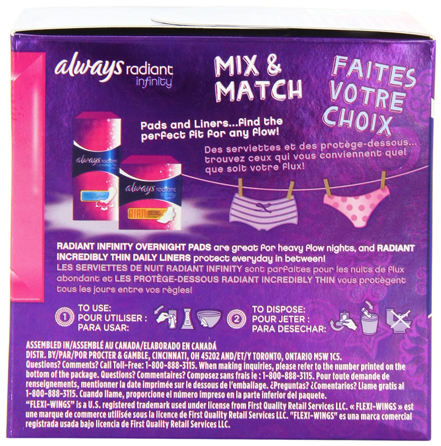 Always Totally Teen Always Radiant Infinity Pads, 14 Count, No Color, 14 x 14 inch - Image 4