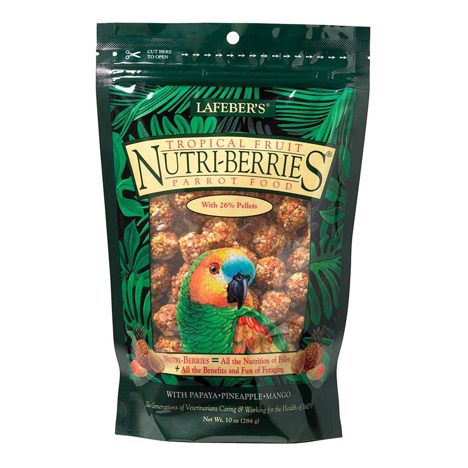 LAFEBER'S Tropical Fruit Nutri-Berries for Parrots 10-Ounce, 283.5 g (Pack of 1)