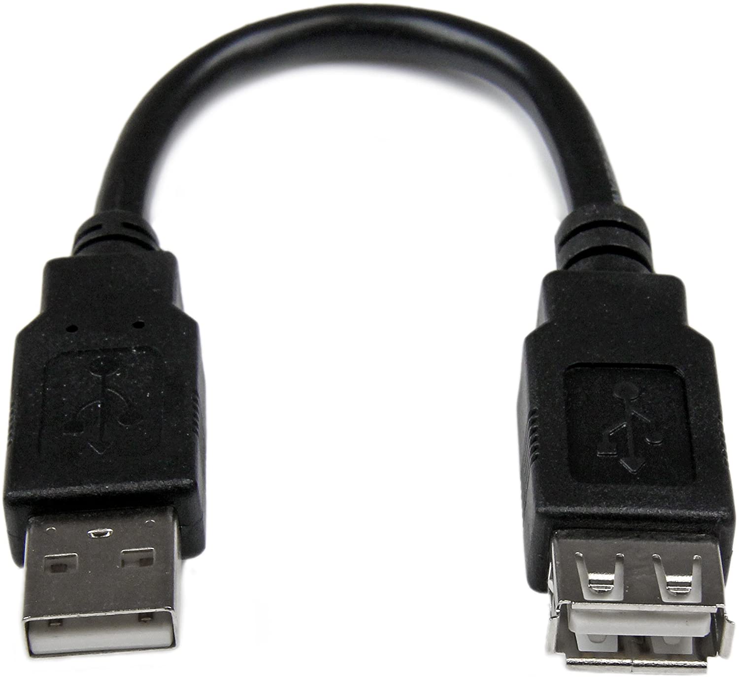 StarTech.com 6in USB 2.0 Extension Adapter Cable A to A - M/F, Black