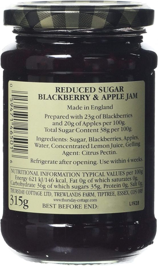 Thursday Cottage Reduced Sugar Blackberry & Apple Jam 315g (Pack of 6) - Image 2
