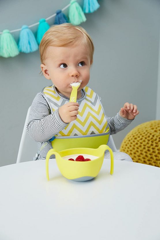b Baby 2 Soft Bite Flexible Spoon Set for 9 Months + | Colors: 1 Blue-1 Green | Includes 2 Spoons | BPA- | Phthalates & PVC | Dishwasher Safe - Image 3