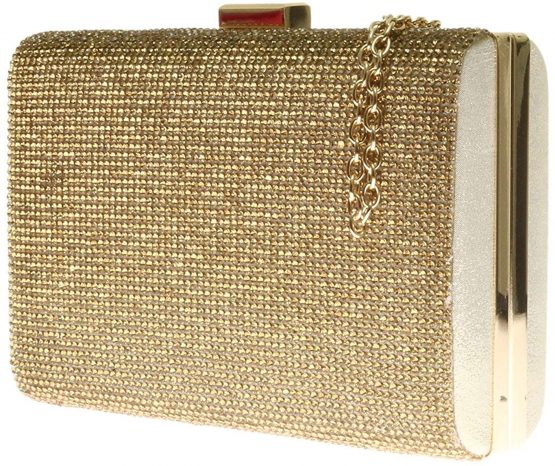 Girly HandBags Satin Hard Case Clutch Bag Encrusted Evening Party Wedding Handbag - Image 2