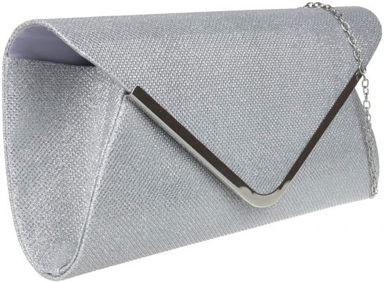 Girly HandBags Metallic Woven Clutch Bag Evening Elegant Events Shoulder Chain Ladies Women - Image 2