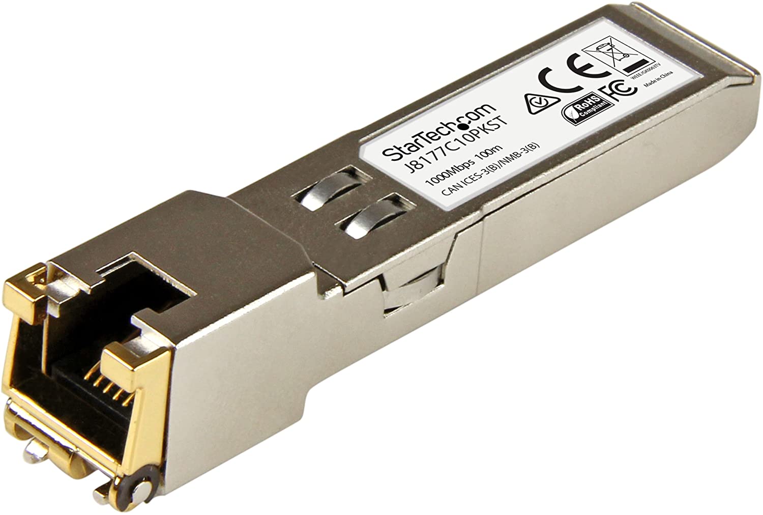 StarTech.com 10 pack HPE J8177C Compatible SFP Module, 1000BASE-T, SFP to RJ45 Cat6/Cat5e, 1GE Gigabit Ethernet SFP - Image 2