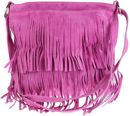 Girly Handbags Genuine Suede Fringe Shoulder Bag Crossbody Slouch Elegant Designer Womens Fashion