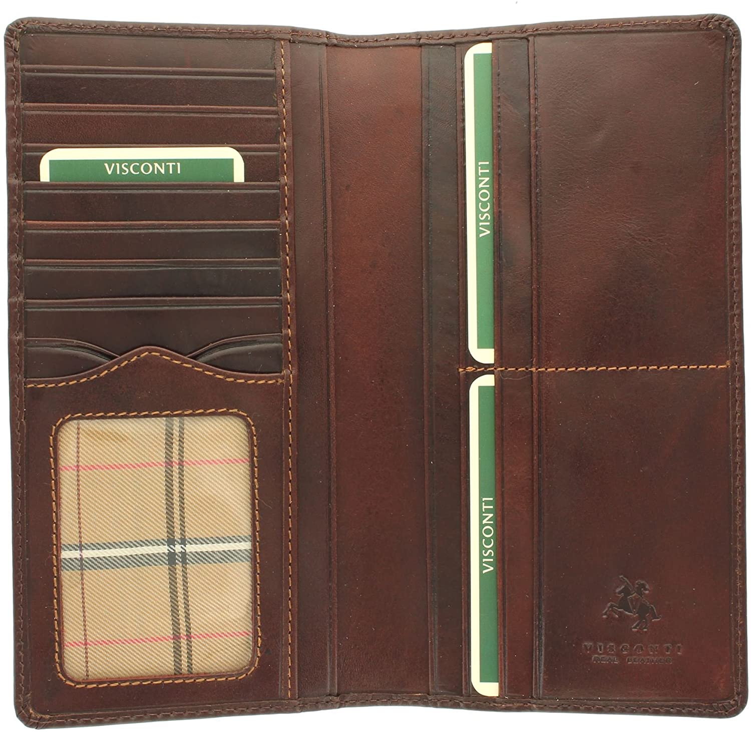 VISCONTI Monza Collection Vegetable Tanned Gents Leather Turin Jacket Wallet RFID Blocking MZ6 Brown, standard size