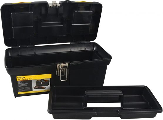 STANLEY Toolbox with Metal Latch, 2 Lid Organisers for Small Parts, Portable Tote Tray for Tools, 16 Inch, 1-92-065 - Image 3
