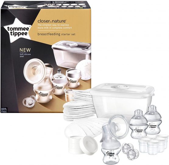 Tommee Tippee Breastfeeding Starter Kit, Manual Breast Pump, Microwave Steriliser Box, Baby Bottles and Breastfeeding Accessories - Image 3