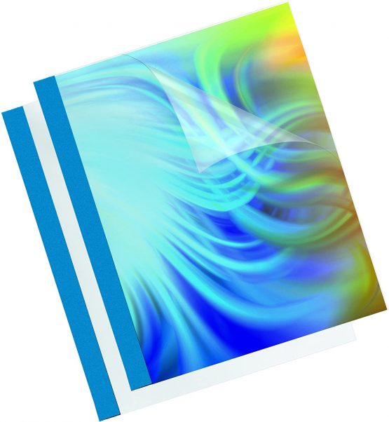 Fellowes Prestige 53171 Thermal Binding Covers 150 Micron PVC Front 220 g/m² Leather Structure Rear - Blue - Image 2