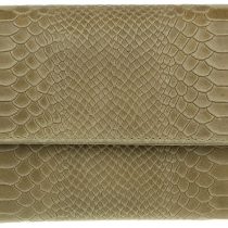 Girly Handbags Italian Leather Snake Print Suede Clutch Bag