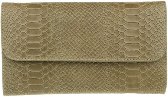 Girly Handbags Italian Leather Snake Print Suede Clutch Bag