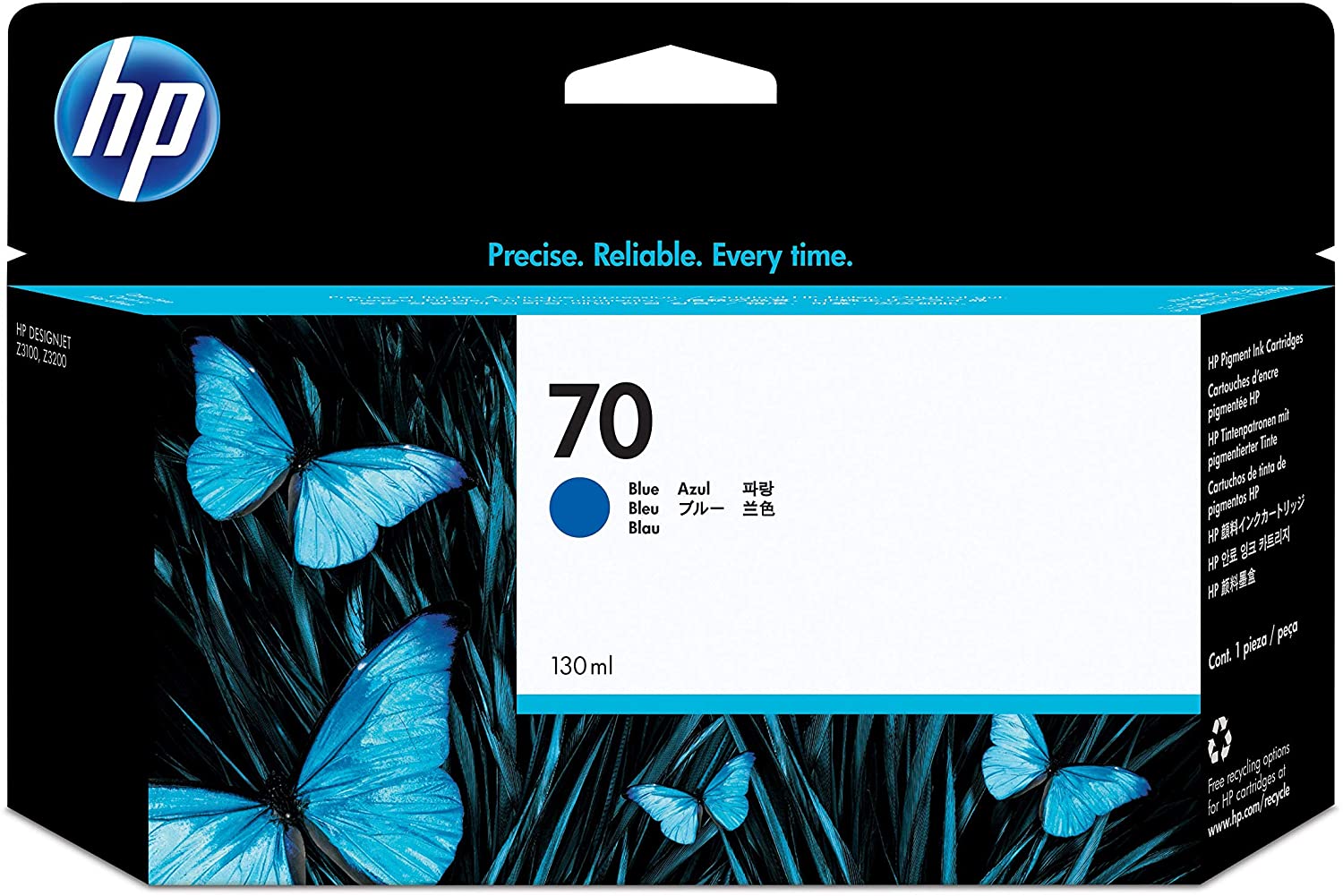 HP Original No.70 Blue Ink Cart 130ml, Standard Yield