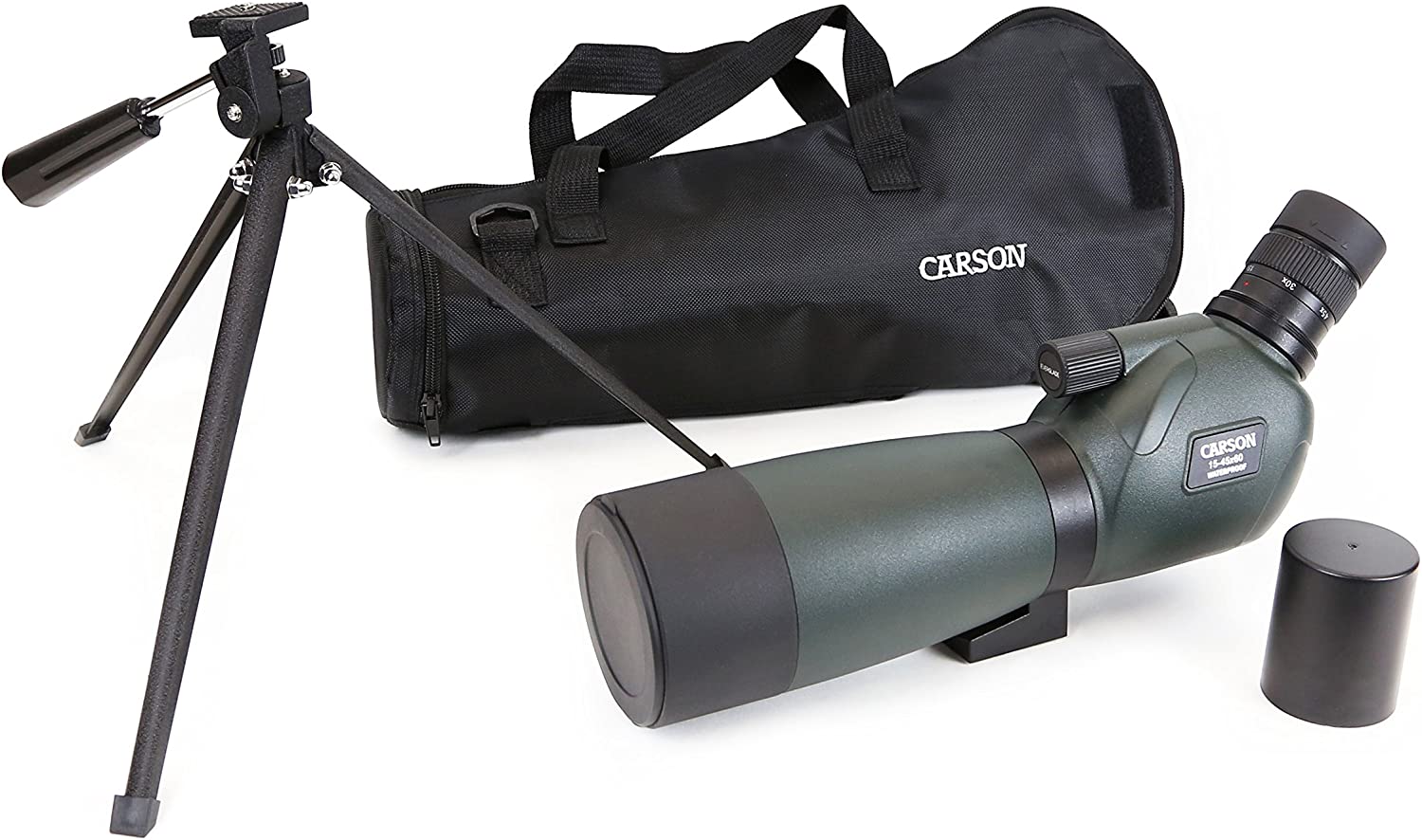 Carson SS-560 60 mm Everglade HD Waterproof Spotting Scope with Table-Top Tripod - Green - Image 3