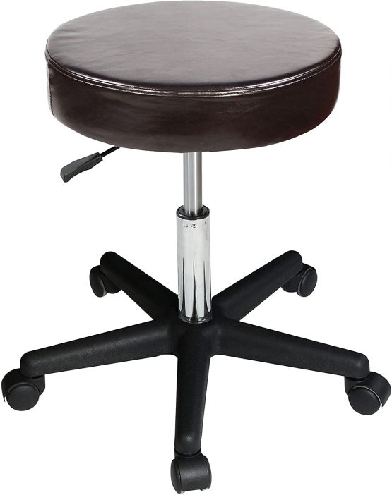 Master Massage Non-Costco Rolling Stool Swivel Stool Work Stool Practical Stool Cosmetic Stool (Coffee)