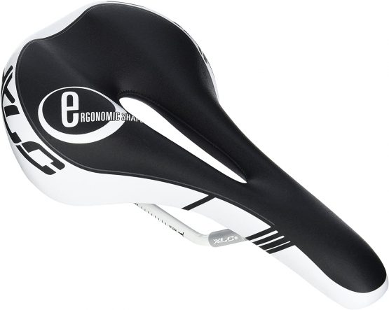 XLC Unisex's SA-S06 MTB/ATB Sport Saddle, Black/White, One Size
