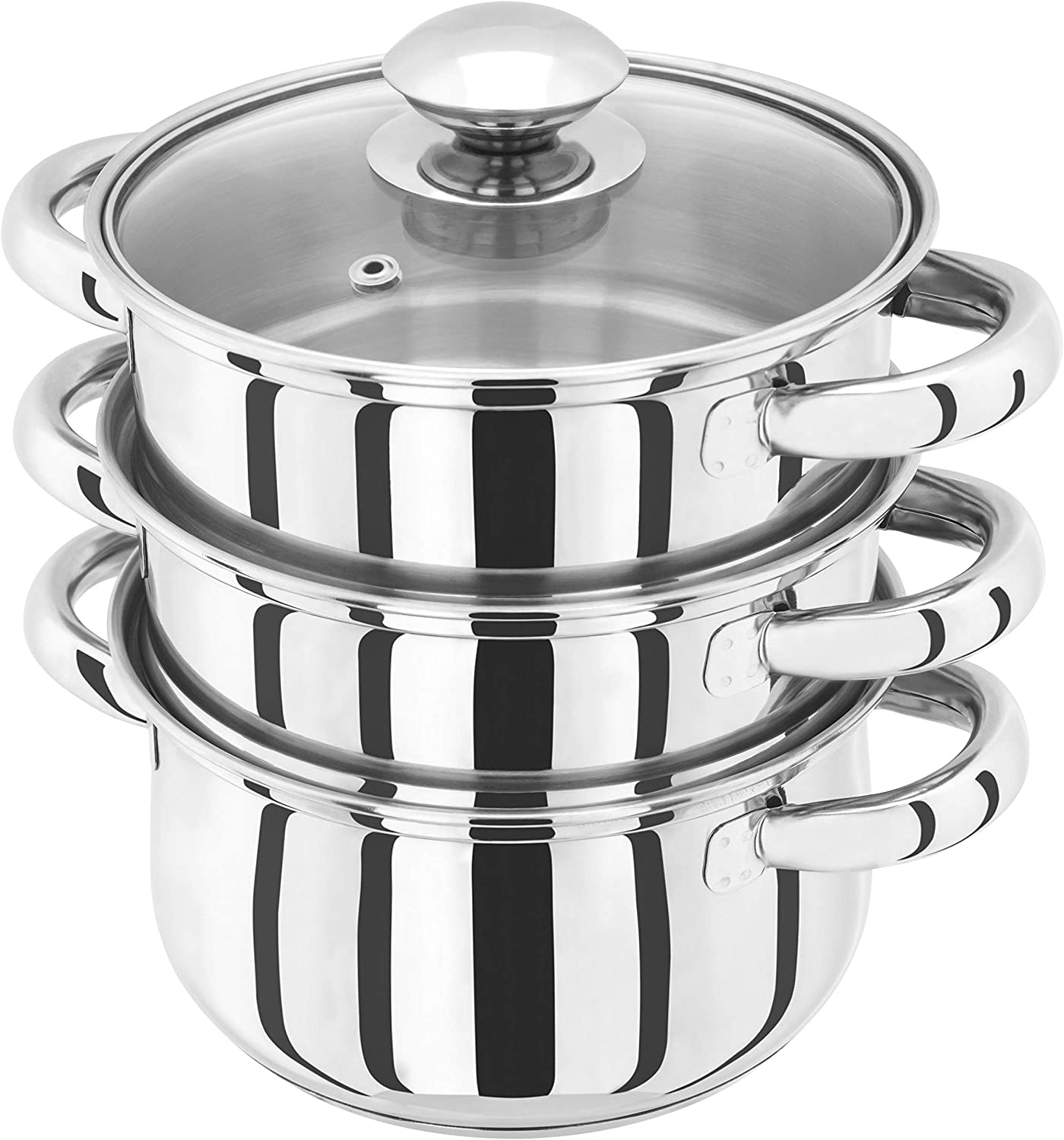 Judge Essential 3-Tier Stainless Steel Steamer- 16cm Food Steamer Pot, Silver, 16cm Steamer - Image 2