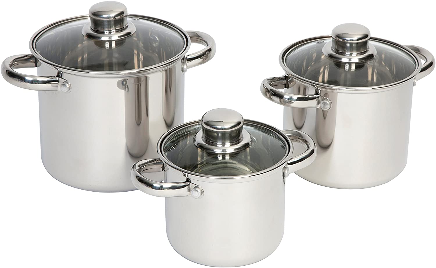 Camp-Gear - Cookware set - Royal Plus - 3 Pieces - Stainless steel, Silver, 1,3/2/3 L