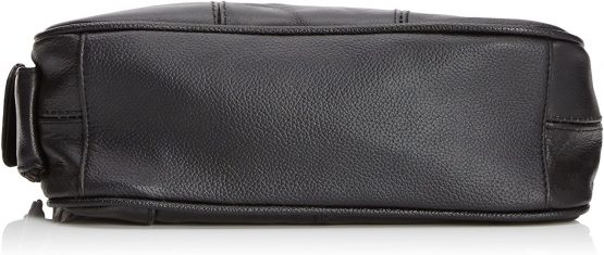 Lorenz Leather bag with twin top zips (Black) - Image 4