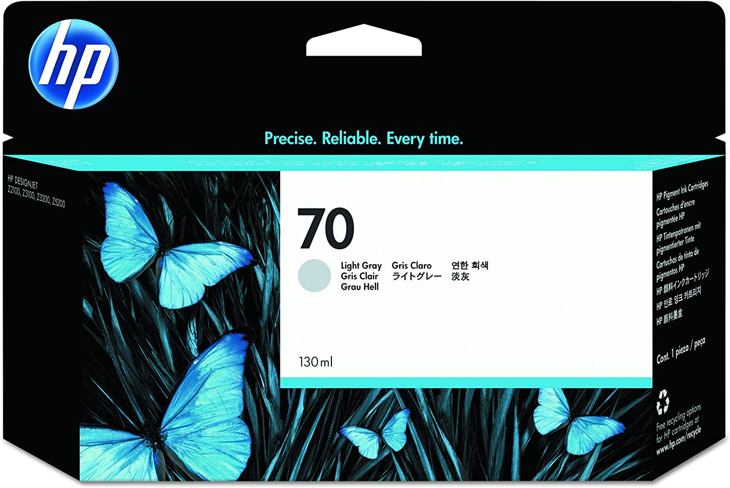 HP Original 70 Light Grey Ink Cartridge (130 ml), Standard