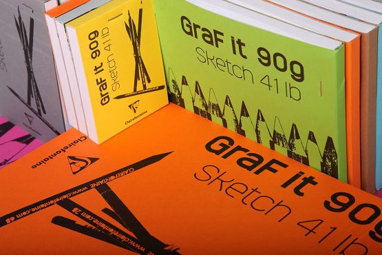 Clairefontaine 96730C Graf It White Sketch Pad, 90 g, A6, 80 Sheets - Blue Cover - Image 4