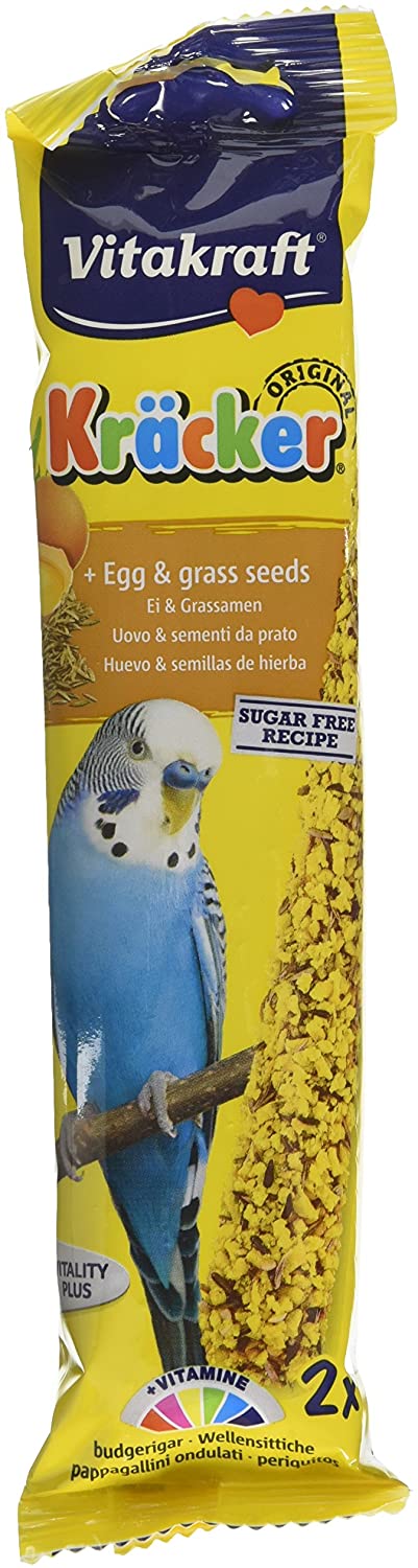 Vitakraft Budgie Kracker Bird Food Egg-Grass Seeds, Pack of 7, 4 g (Pack of 7)