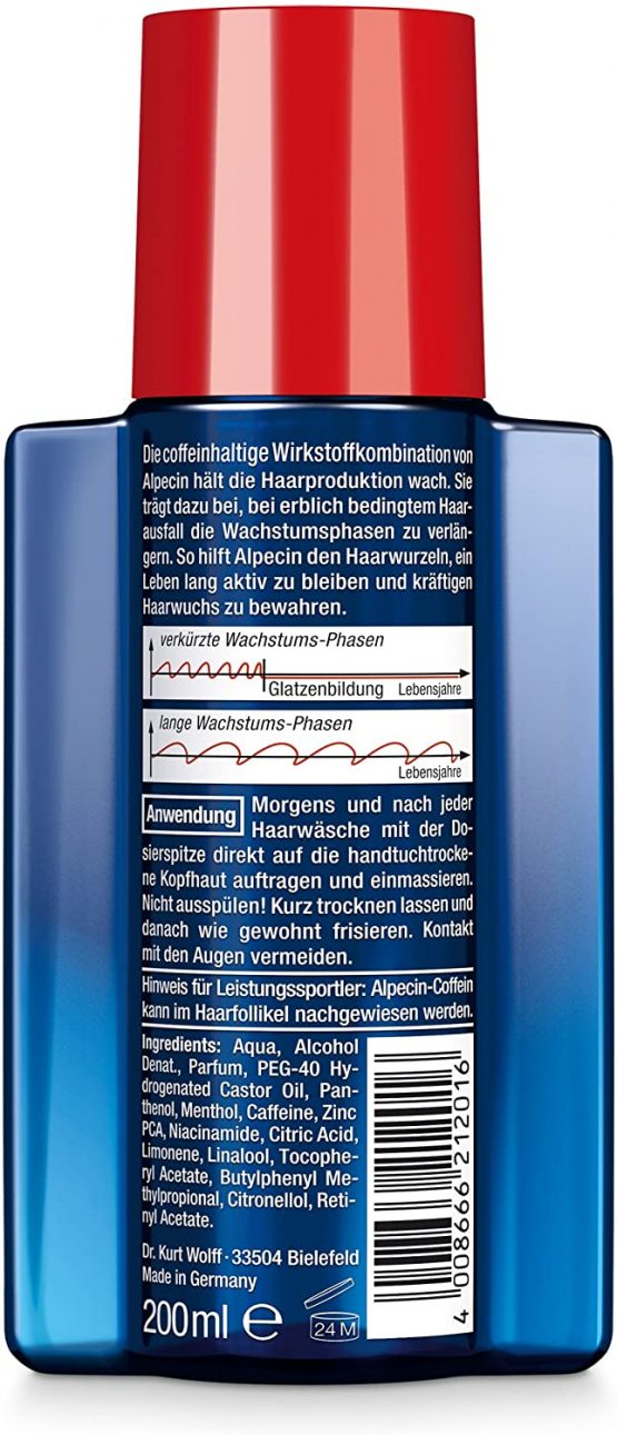 Alpecin Caffeine Liquid 1x 200ml | Prevents and Reduces Hair Loss | Natural Hair Growth Shampoo for Men | Energizer for Strong Hair | Hair Care for Men Made in Germany - Image 2
