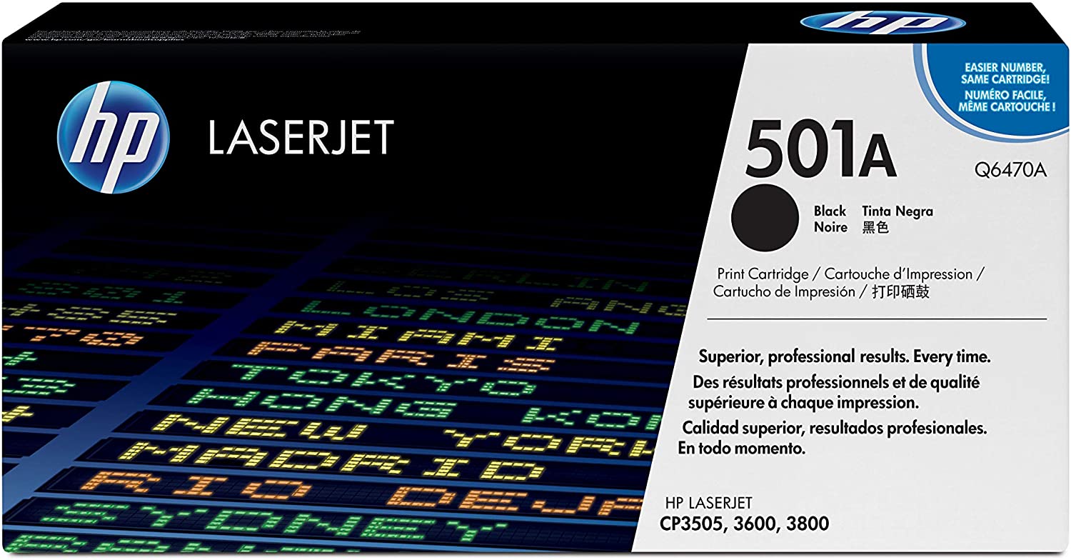 HP Q6470A 501A Original LaserJet Toner Cartridge, Black, Single Pack, Standard