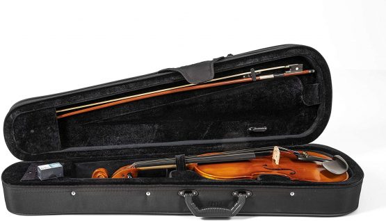 PURE GEWA Violin Set EW Ebony 1/2 set-upped with chin rest, tailpiece with fine tuners, bow, rosin, case with carrying strap - Image 2