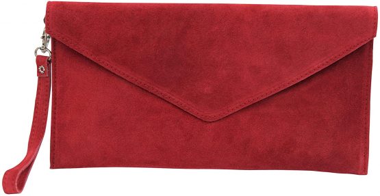 Ambra Moda WL801 women's suede envelope clutch hand strap handbag, shoulder bag, underarm bag, women's suede bag