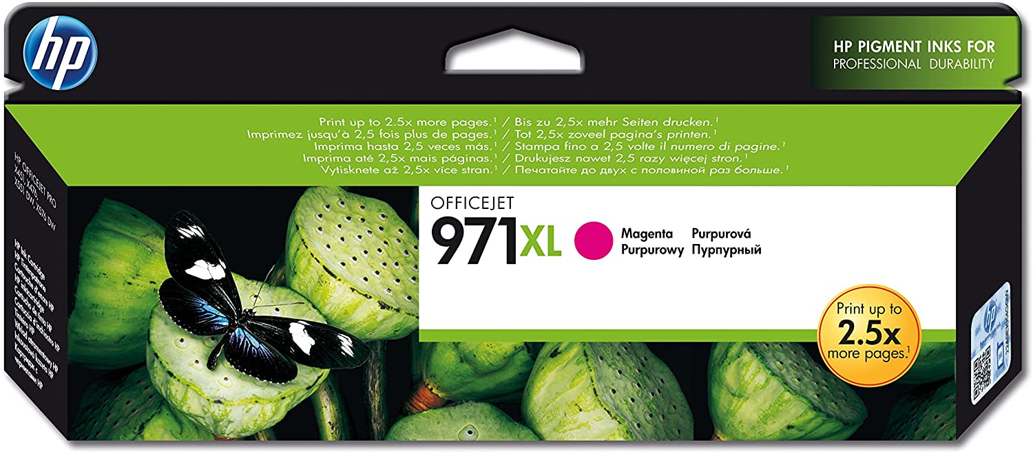 HP CN627AE 971XL High Yield Original Ink Cartridge, Magenta, Single Pack