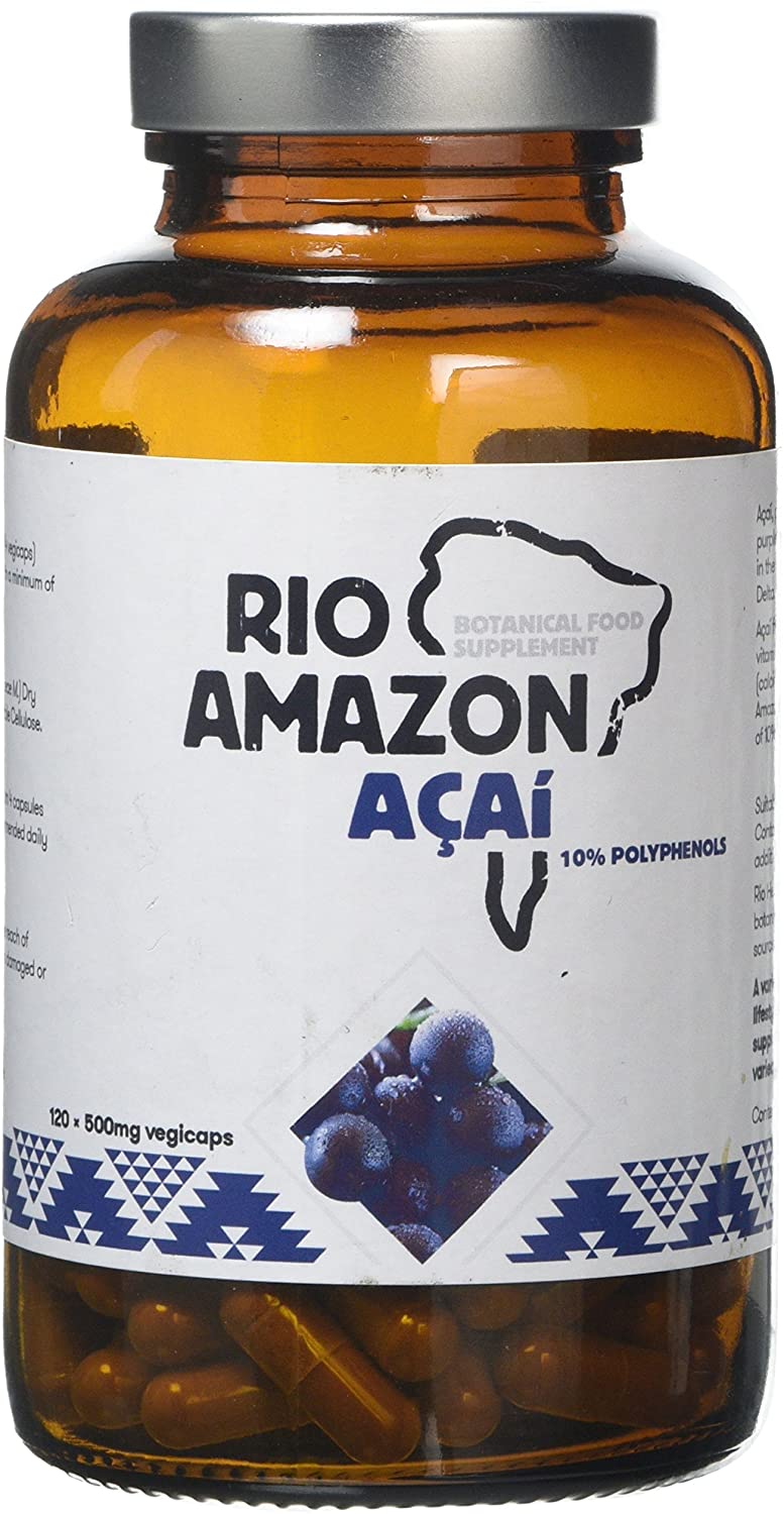 Rio Amazon Acai Extract 10% Polyphenols 500mg 120 vcaps, 120 count (Pack of 1)