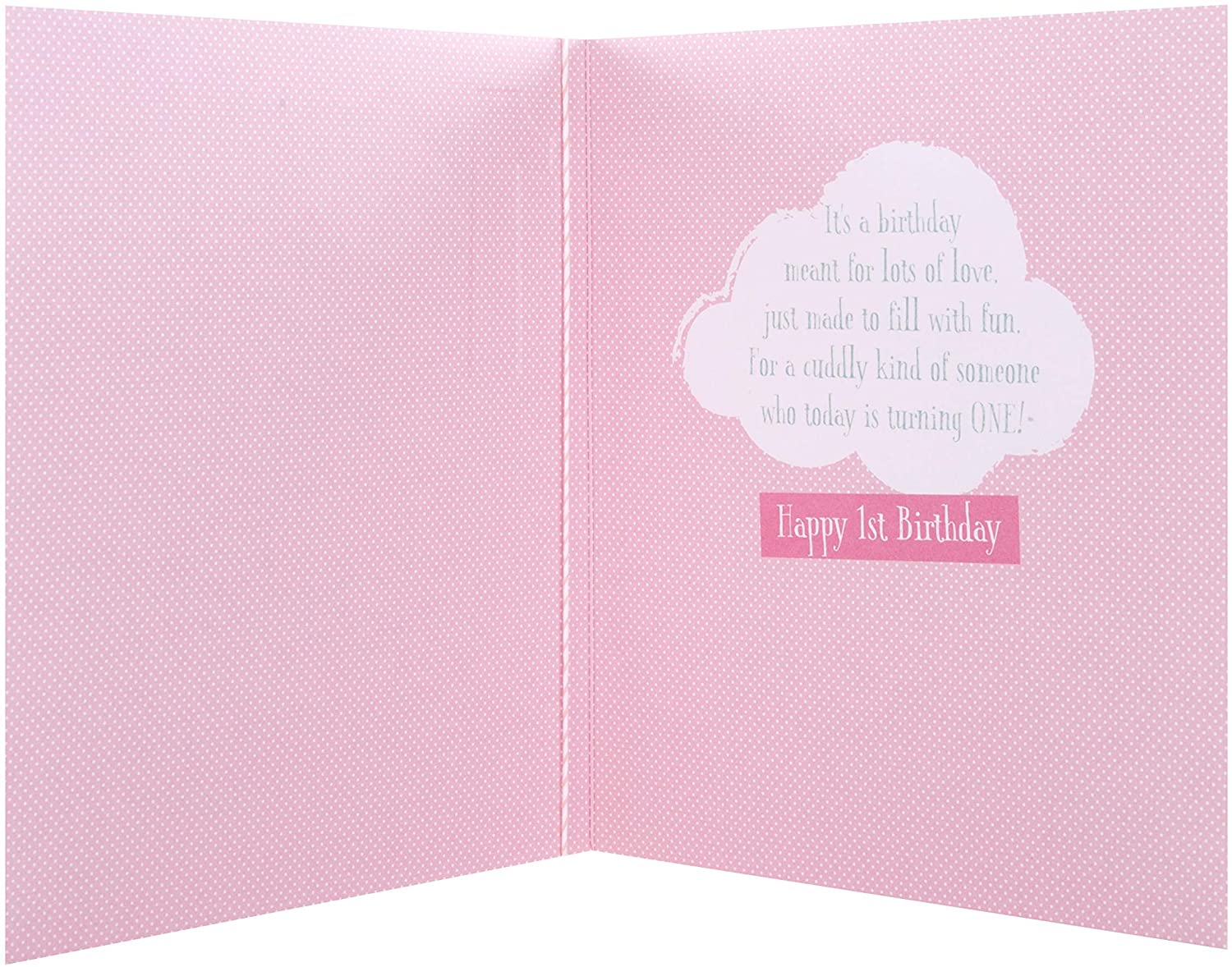 Hallmark Age 1 Birthday Card for Little Girl - Winnie-The-Pooh Design, 1st Birthday Pink Bear, 18 cm by 16 cm - Image 4
