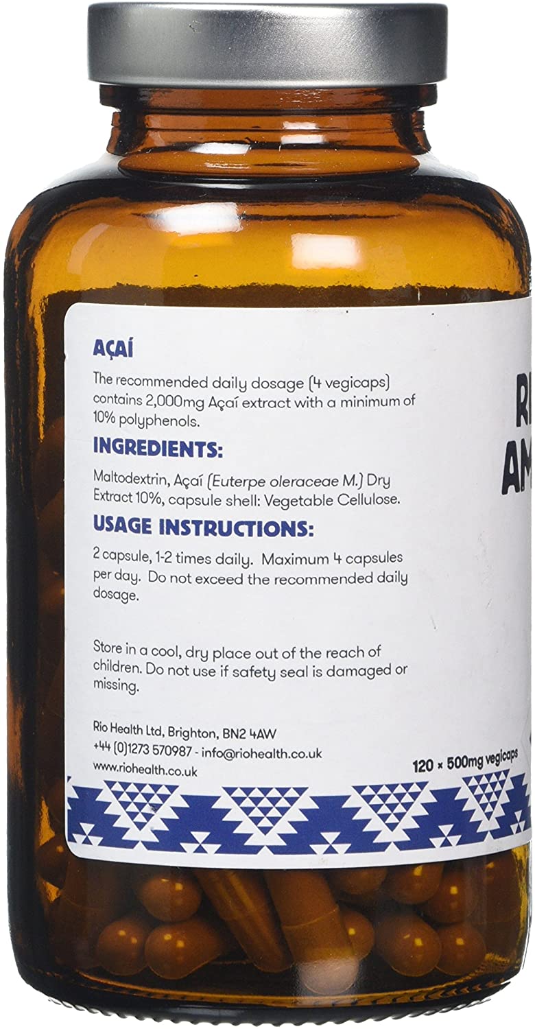 Rio Amazon Acai Extract 10% Polyphenols 500mg 120 vcaps, 120 count (Pack of 1) - Image 3