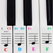 Piano Sticker For 61 Key Keyboards White Keys -Transparent and Removable