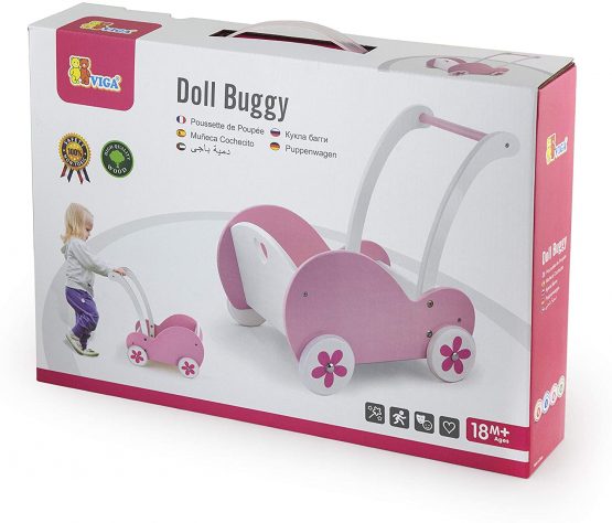 VIGA 50176 Baby Doll Stroller Buggy For Kids - Pink - Image 2