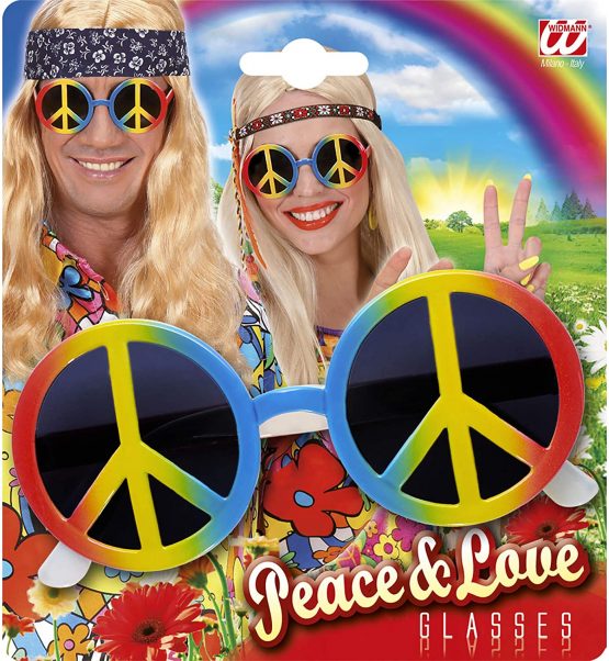 Multicolor Love & Peace Glasses Dress-Up Novelty Glasses Specs & Shades for Fancy Dress Costumes Accessory - Image 2