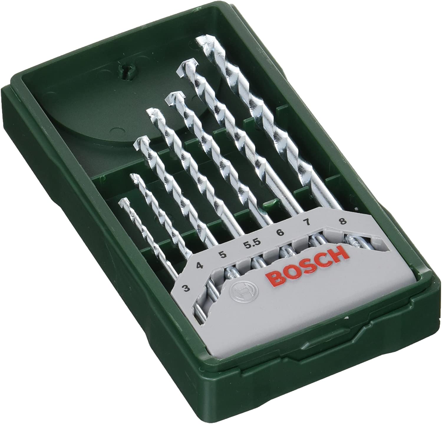 Bosch Accessories 2607019581 Masonry Mini X-Line Drill Set, 160mm x 83mm x 21mm, 7 Pcs, Pack of 7 Silver, White