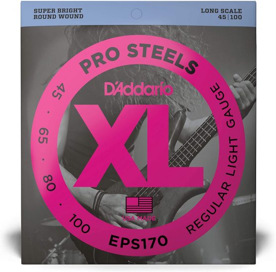 D'Addario EPS170 XL ProSteels Regular Light (.045-.100) Electric Bass Guitar Strings - Image 2