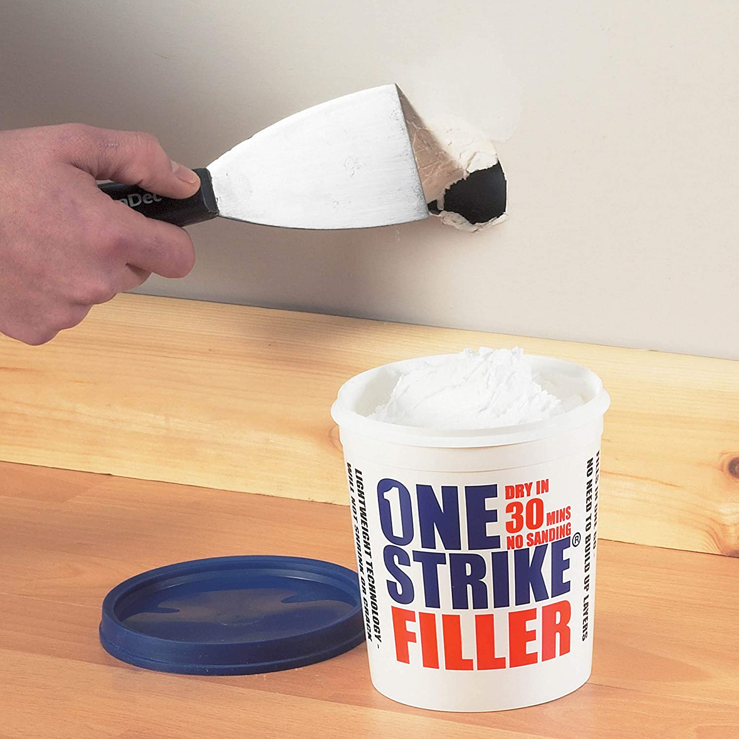 Everbuild - One Strike - Multi-Purpose Quick-Drying Filler - One-Time Application - White - 5 Litre Tub, 5 Litre, 1.75 kg - Image 2