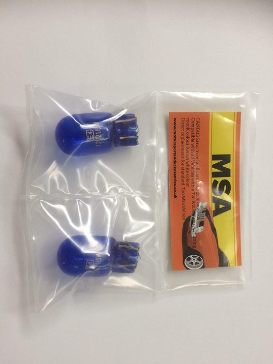 2 x DRL / Daytime Running Light / Sidelight T20 W21/5W 580 7443 Super White Xenon Look Upgrade Car Bulbs - Image 3