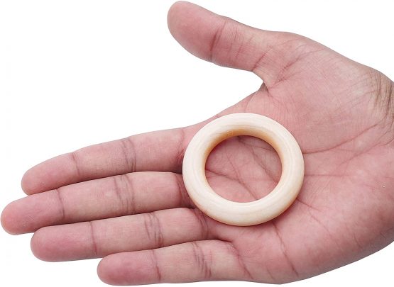 Kurtzy Natural Wooden Rings (50 Pack) - 55mm Outer Diameter with 35mm Inner Diameter - Unfinished Wood Ring for Arts & Crafts, DIY, Home Decor, Jewellery Making, Ring Pendant Connectors - Image 4