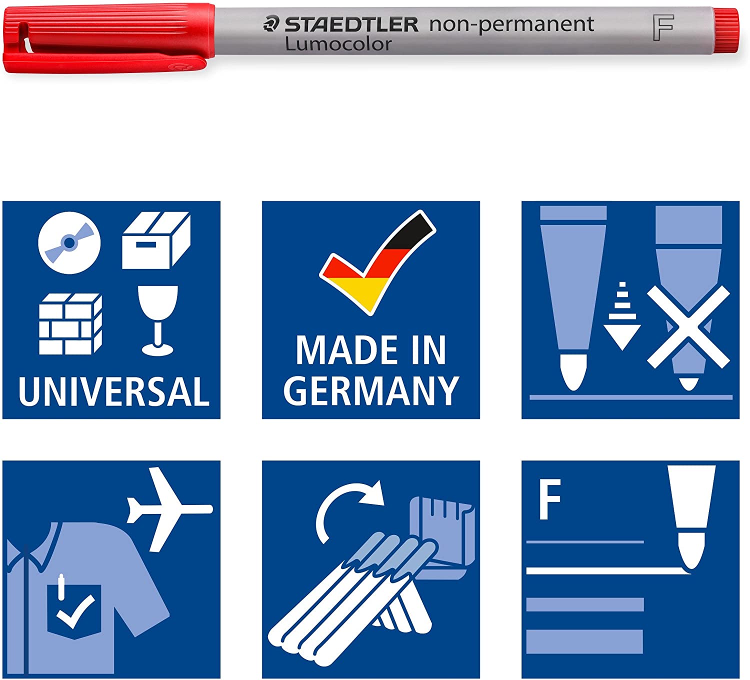 Staedtler Lumocolor foil pens Set of 8 pens Special Edition Water-Soluble and Waterproof, F-tip, line Width Approx. 0.6 mm - Image 4