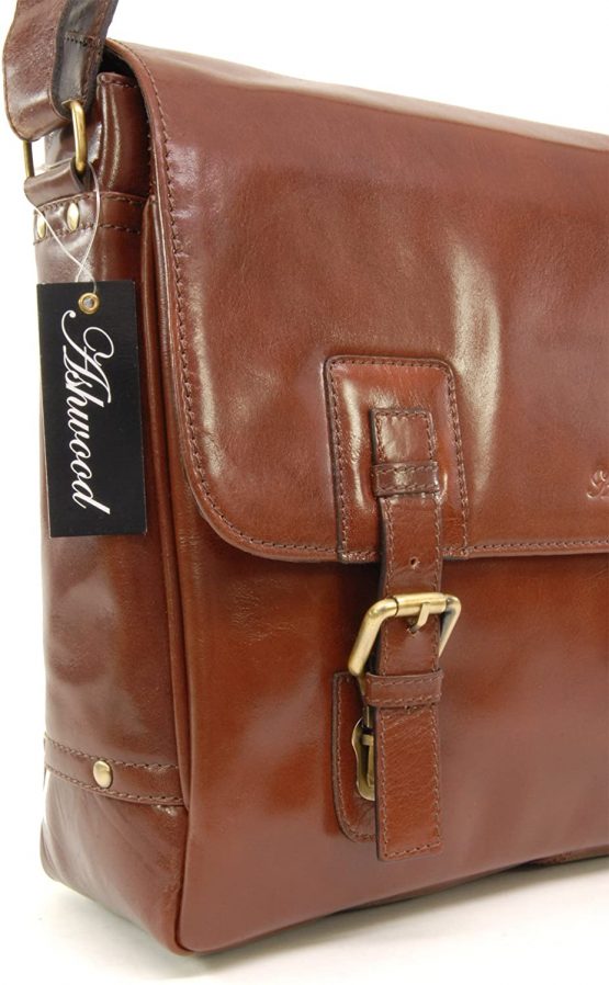 ASHWOOD - Briefcase Cross Body Messenger Bag - Laptop Bag/Business Office Work Bag - Genuine Leather - JASPER - Image 3