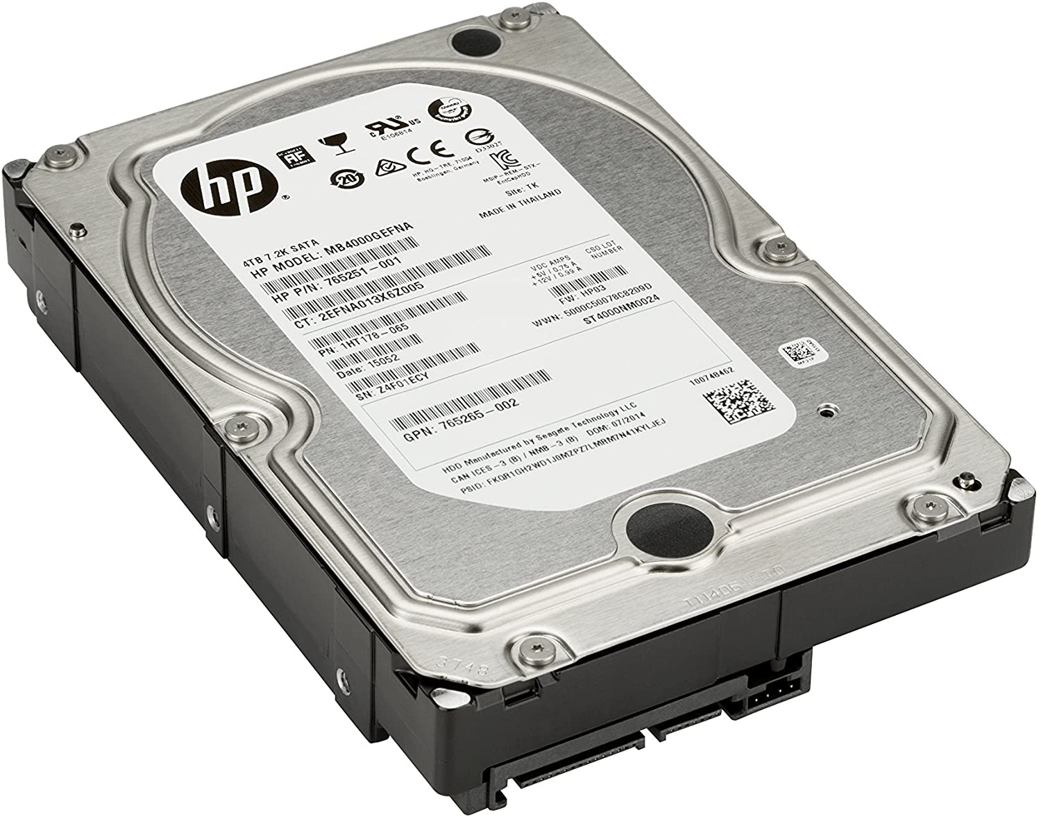 HP, Hard drive, 4 TB, internal, 3.5", SATA 6Gb/s, 7200 rpm, buffer: 128 MB, for Workstation Z2 G4, Z2 G5, Z2 G8, Z230, Z4 G4 - Image 3