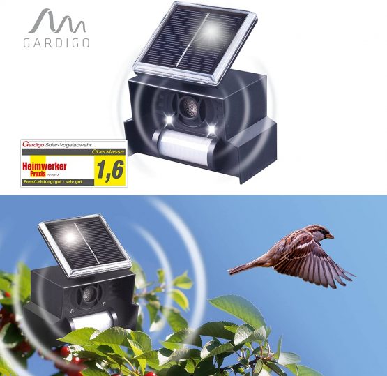 Gardigo electronic Scarecrow Solar Bird Repeller by Ultrasound animalfriendly deterrent of birds on your ground