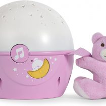 Chicco Next2Stars Baby Night Light with Plush Toy - Star Light Projector for Cots and Cribs, with Sound Sensor, 3 Light Effects and Music - 0+ Months, Pink