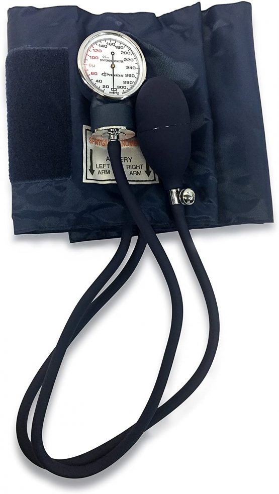 Primacare DS-9196 Professional Classic Series Large Adult Size Manual Blood Pressure Kit, Long Lasting Latex Inflation System with D-Ring Cuff and Stethoscope, Navy - Image 2